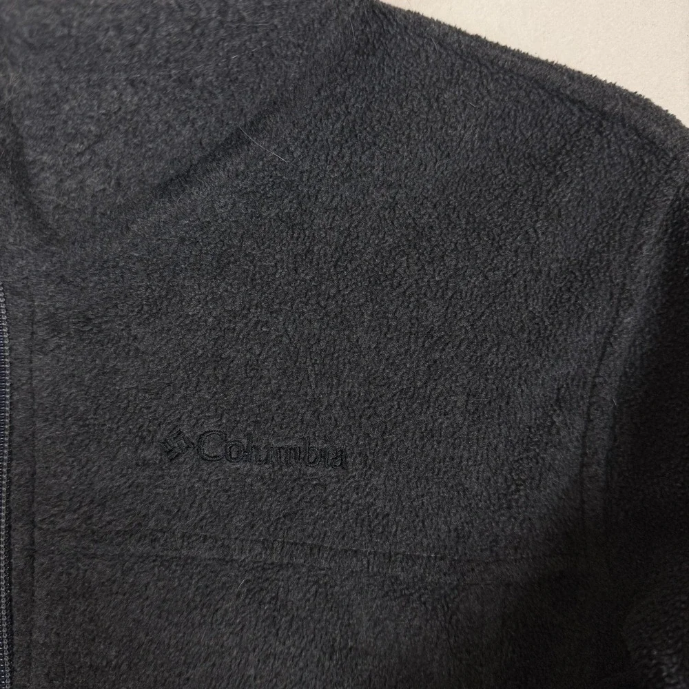 Columbia Jacket Kids Large 14/16 Gray Fleece Full Zip Stand Collar Cozy Warm